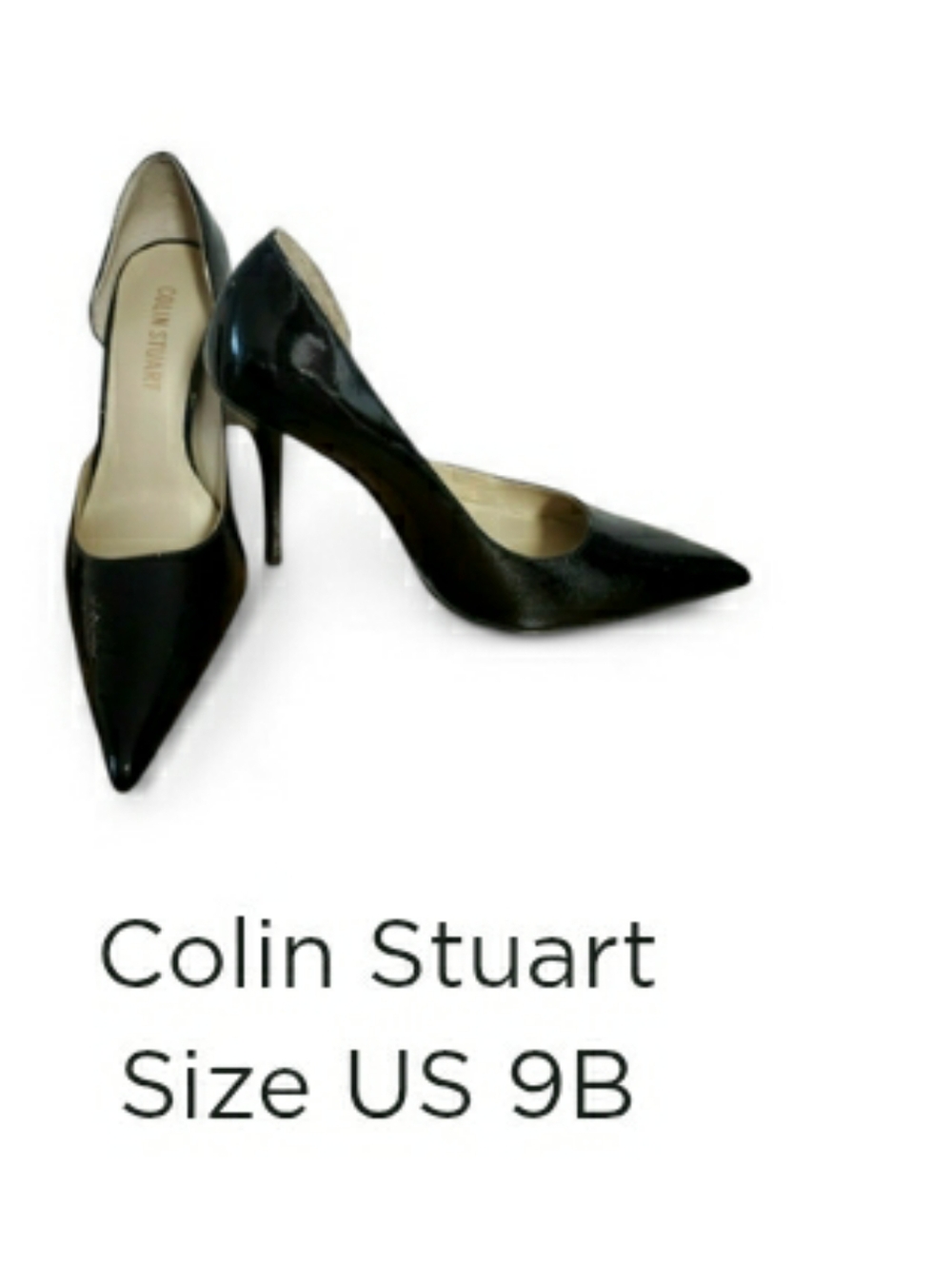 Colin Stuart Black Patent Leather High Heel Stilettos Pointy Toe Pumps